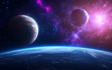 Obraz premium Cosmic Planets Nebula View (1)