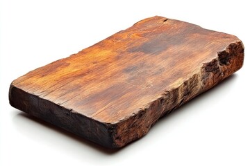 Rustic Wooden Cutting Board Isolated on White for Food Photography