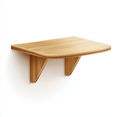 Floating wall-mounted table with a space-saving design, isolated on white