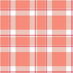 Dusty White Seamless Tartan with Neon Peachy Pink accents Textile Design