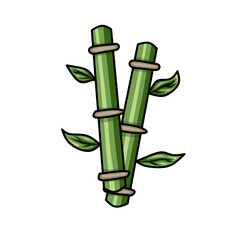 Fototapeta premium green bamboo illustration vector isolated on white