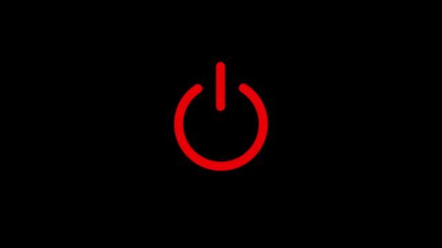 power icon . pawer button animation. buttery charging  concept 