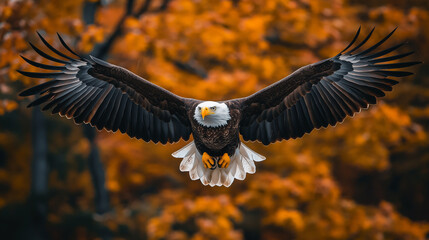 Obraz premium american bald eagle, eagle with wings spread