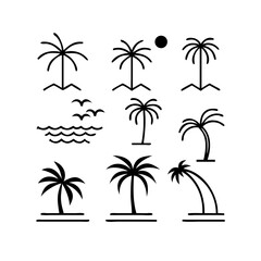 Palm Tree Icons Vector