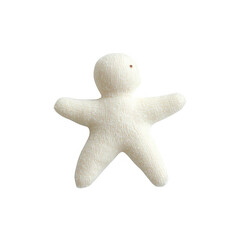 Obraz premium A soft, handmade fabric figure with a simplistic design, isolated against a white background, perfect for creative projects and textile art.