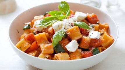 Delicious Tomato Pasta with Feta and Zucchini