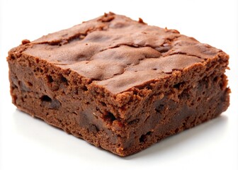 A Deliciously Decadent Chocolate Brownie Isolated on White Background A Perfect Treat for Chocolate Lovers