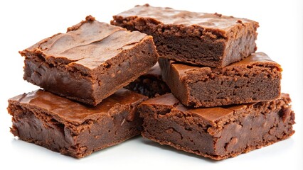 A Delicious Stack of Homemade Chocolate Brownies Ready to Eat
