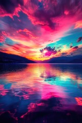 Naklejka premium Brilliant pyrotechnics light up the evening sky, showcasing a stunning spectrum of hues.