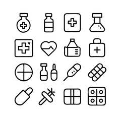 Pharmaceutical Icons Vector
