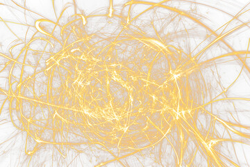 Obraz premium Abstract gold light trails swirling in a dark background.