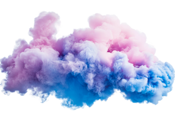 Vibrant smoke cloud formation outdoor abstract colorful aerial isolated on transparent background