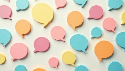 Obraz premium Pastel speech bubbles, seamless repeat pattern, bubble, vector, backdrop