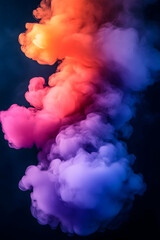 Colorful billowing smoke rising