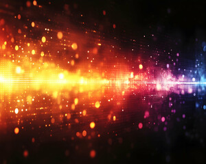 Fototapeta premium Colorful bokeh lights create a beautiful radiant spectrum