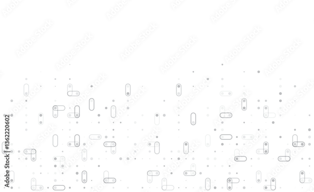 Poster Digital technology background. Digital data dots gray pattern pixel background