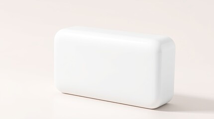 Fototapeta premium Single white bar of soap on a bright surface