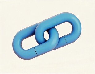 Interlinked Blue Chain: A Smooth, Minimalist 3D Render