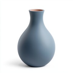 Modern ceramic vase with a smooth matte finish, isolated on white