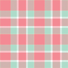 Soft Eggshell Seamless Tartan with Rich Blush Pink accents Textile Design