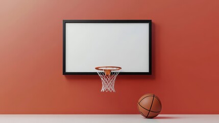 frame with basketball display illustration