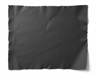 Obraz premium Black Wrinkled Paper Sheet with Rough Edges on White Background