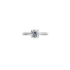 Elegant solitaire diamond ring, crafted with precision, showcased on a white isolated background, perfect for engagement or special occasions, emphasizing timeless beauty.