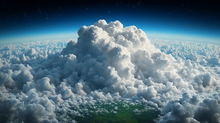 Naklejka premium Cloud View from Above Earth