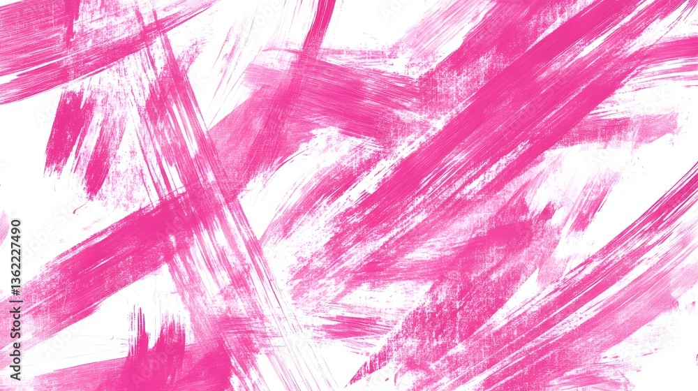 Poster pink painted brush strokes creating a dynamic diagonal pattern across the surface