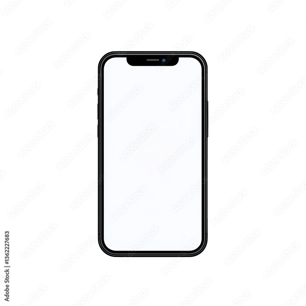 Poster modern smartphone with a blank screen, ideal for showcasing apps or digital content. sleek design on