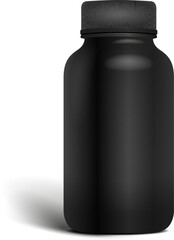 Black Bottle with Minimalist Design and Shadow