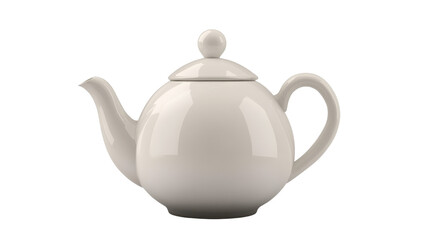 The Timeless Teapot: A classic ceramic teapot, gleaming in its simplicity, poised and ready to pour a comforting cup, symbolizing warmth and hospitality. 