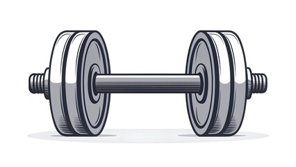 Fototapeta premium This image is a vector illustration of a classic dumbbell. 