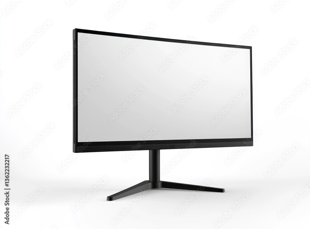 Poster displaying blank screen monitor on stand for digital marketing presentation