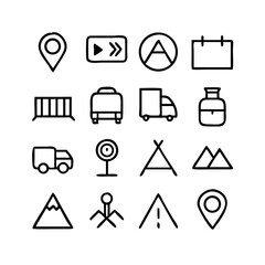 Road Trip Icons Vector