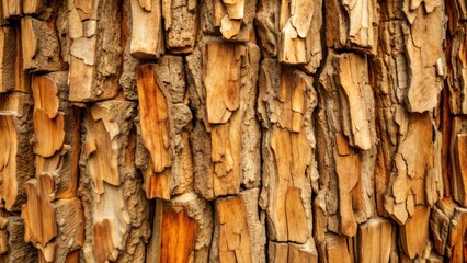 Obraz premium Closeup of textured tree bark with natural wood surface in a forest background showing rough and aged details