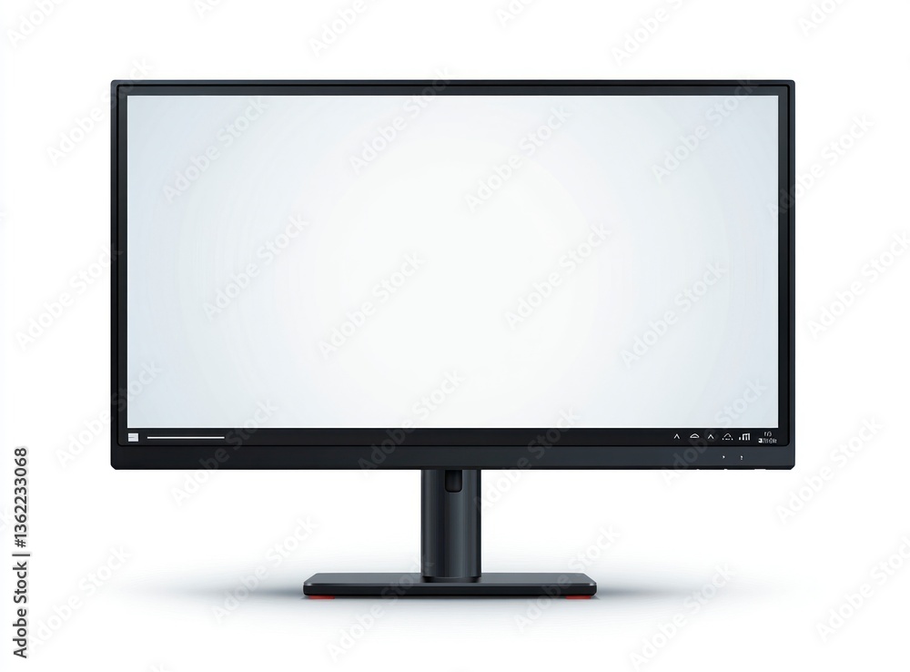 Poster modern computer monitor isolated on white background for technology mockups