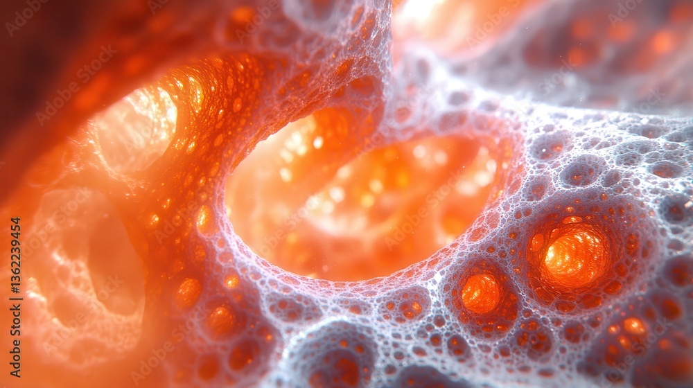Fototapete an artistic abstract depiction of interconnected cellular organic structures