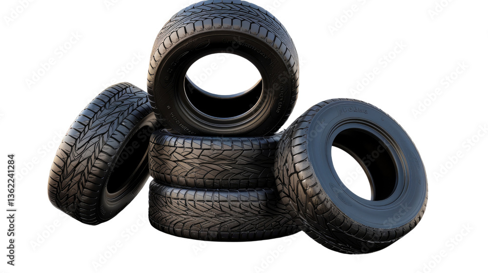Aufkleber tire stack: a collection of new, durable tires, essential for vehicle safety and performance, arrang