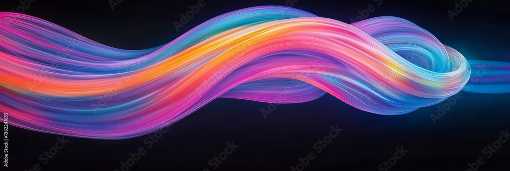 Aufkleber a vibrant, dynamic composition showcasing abstract trails of multicolored light energetically