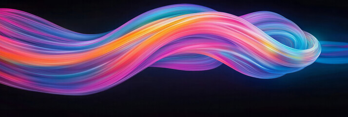 Fototapeta premium A vibrant, dynamic composition showcasing abstract trails of multicolored light energetically