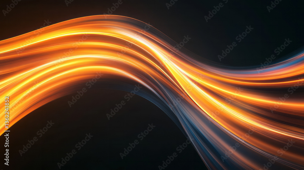 Fototapete a stunning, dynamic display of light beams intertwining with smooth, artistic curves, radiating