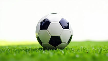 Naklejka premium Classic football, pristine condition, against pure white backdrop , clean, perfect