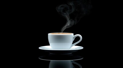 Small espresso cup with steam rising from a freshly brewed shot.
