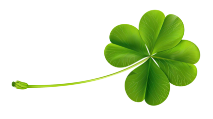 Lucky Clover: A striking four-leaf clover, a symbol of luck and good fortune, is isolated and prominently displayed, inviting viewers to embrace positivity and optimism.