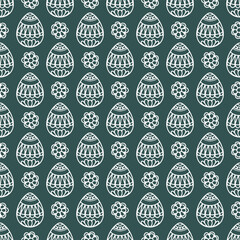 Easter eggs. Seamless vector pattern for fabric design, wrapping paper, wallpapers.  Hand drawn.