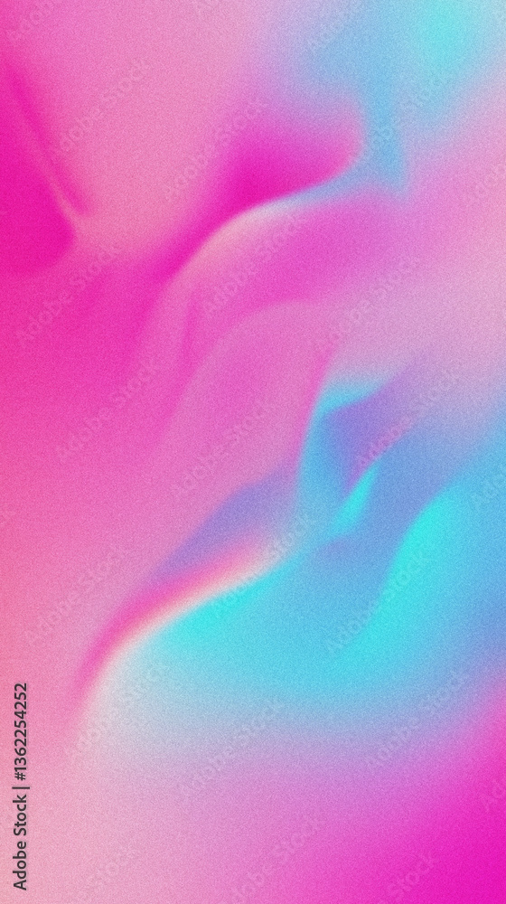 Poster grainy gradient creating a colorful pink and turquoise background