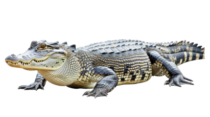 Alligator's Calm Stance: An Alligator rests serenely in a controlled environment, showcasing its reptilian details