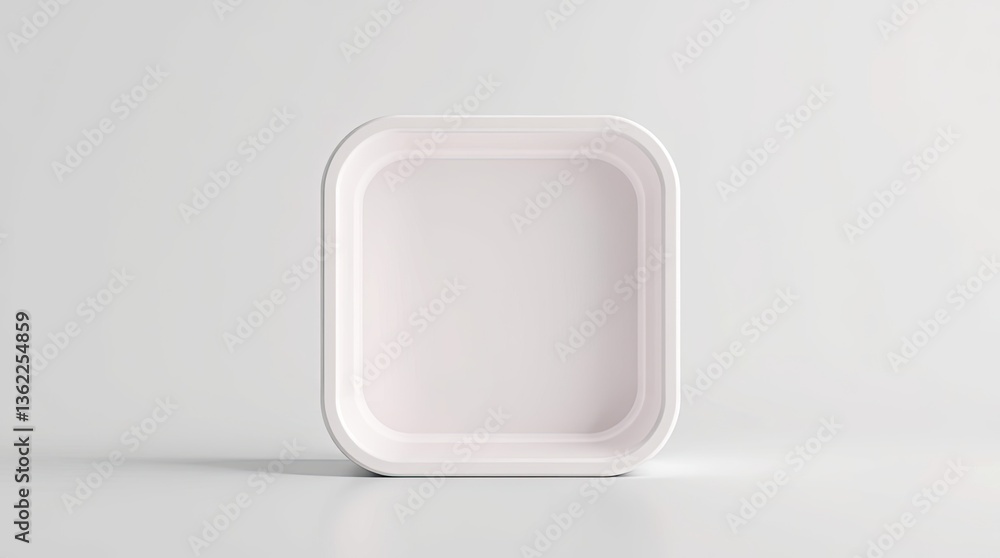 Poster clean square tray with rounded edges against white background