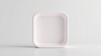 Clean square tray with rounded edges against white background